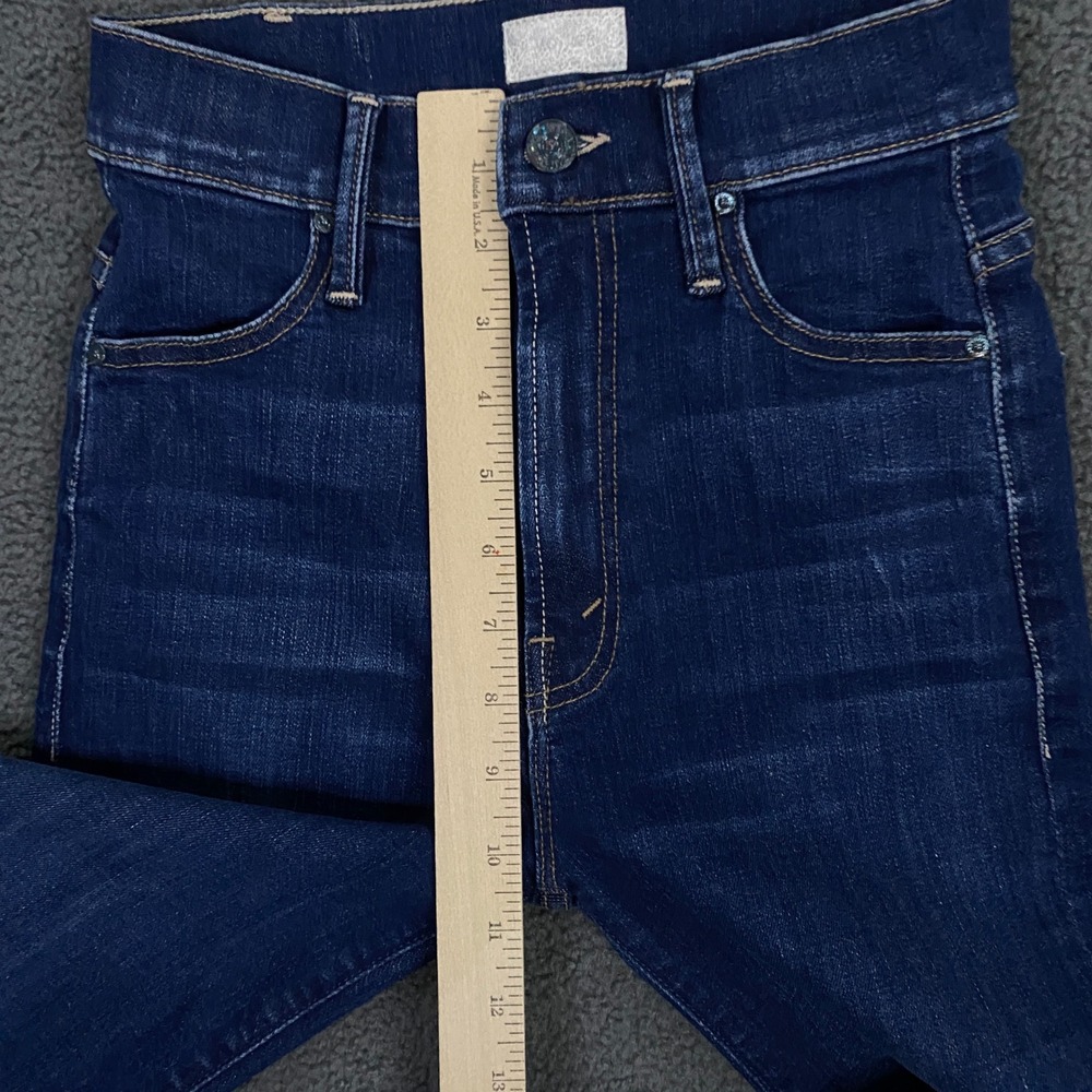 Mother Hustler Roller Sneak Jeans size 24 Blue Stretch Denim Wide Leg Flare - Picture 4 of 12